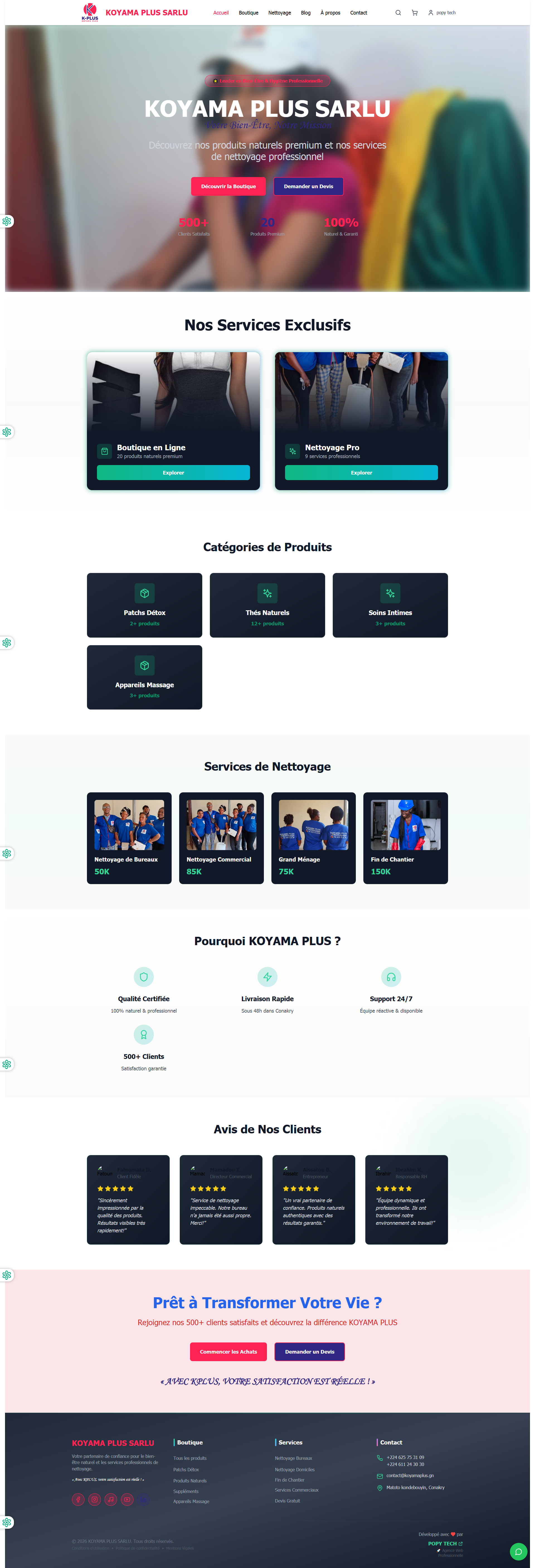 Projet Koyama Plus SARLU réalisé par POPY TECH