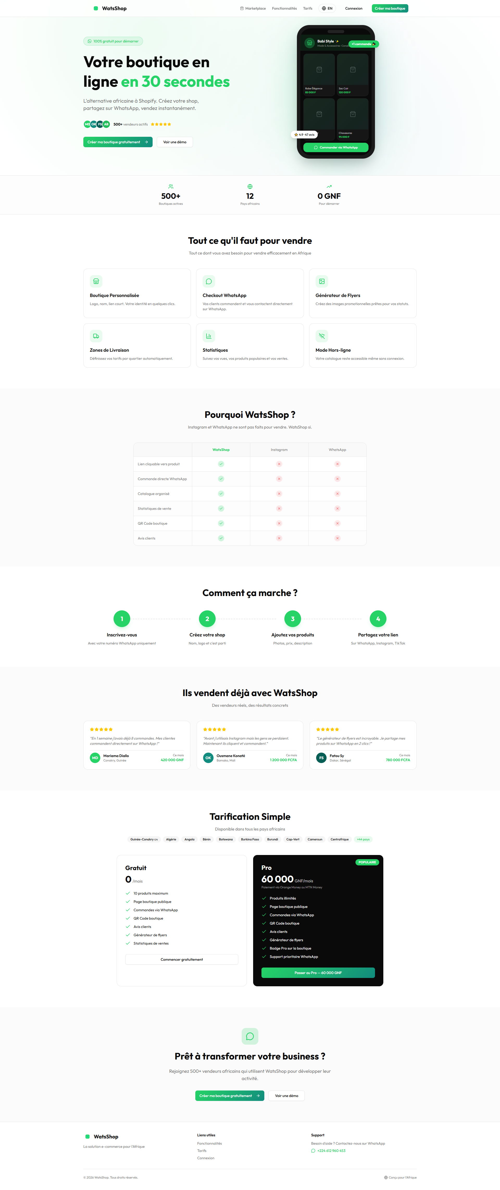 Projet WhatShop réalisé par POPY TECH